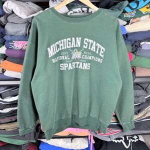 Vintage JanSport Michigan State Spartans 2007 Frozen Four Champions Sweatshirt L